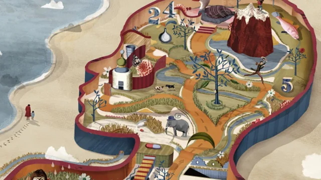 Artwork of a landscape within a head to represent the experiment